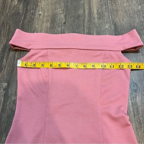 Forever21 Off Shoulders Bodycon Short Dash Of Pink Dress Back Zip Size S - Picture 8 of 10